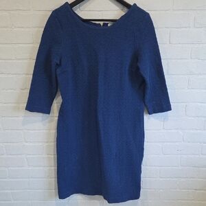 Ganni Textured Royal Blue Midi Dress
